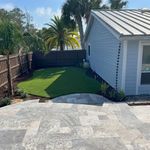 astro turf in the backyard